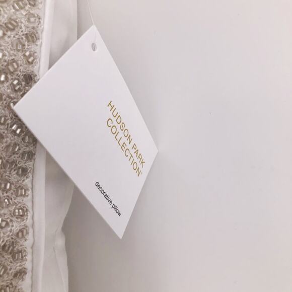 Hudson Park Luxe Basic Decorative Pillow Silver Beaded Embroidery - Picture 4 of 6